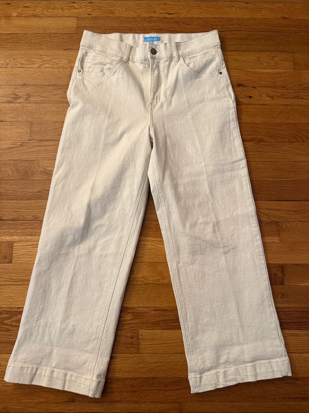 Draper James Cream Colored Wide Leg Jeans Size 14